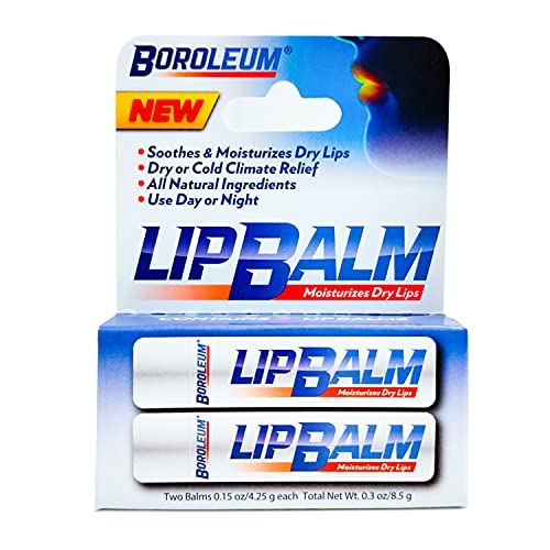 Photo 1 of 2 COUNT Natural Lip Balm by Boroleum | Best Chapped Lip Moisturizer for Dry Cracked Lips | All Natural Ingredients for Men Women and Kids | 4.25 Gr. 2 Tubes