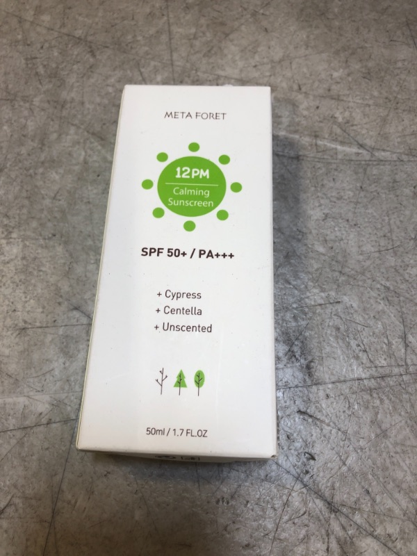 Photo 2 of [UNSCENTED] METAFORET 12PM Cypress Calming Sunscreen 50ml(1.69oz) - Soothing and Moisturizing with Aloe Vera Leaf, Mineral and Chemical Blended, No White Cast - SPF50+ / PA+++