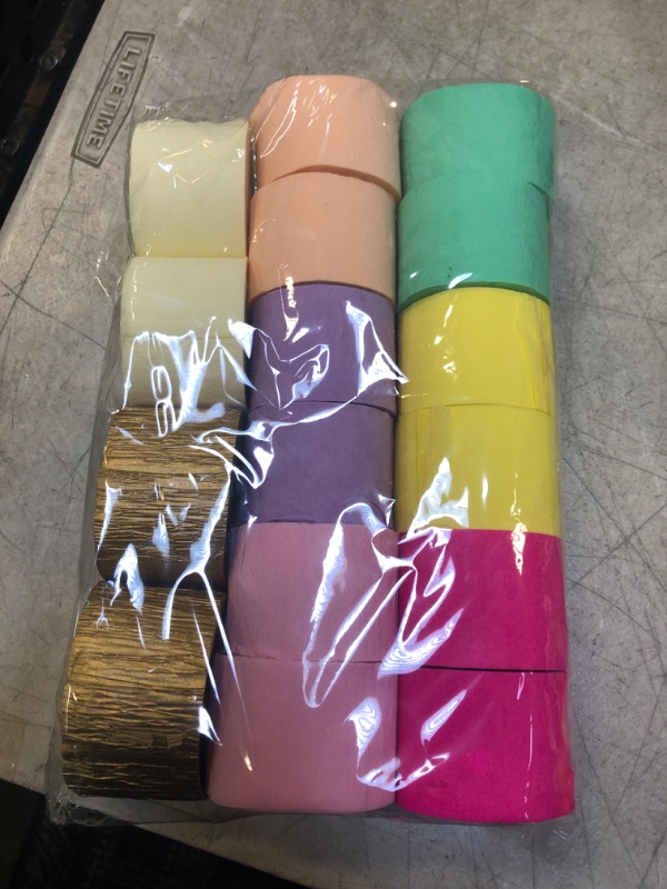 Photo 2 of 16 Rolls Crepe Paper Streamers, 8 Colors Pastel Streamers Party Supplies for Birthday Party Baby Shower Wedding Ceremony Various Large Festivals Decoration 16PCS-Pastel