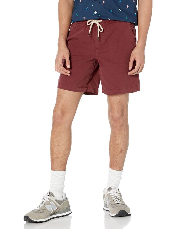 Photo 1 of Goodthreads Men's Slim-Fit 7" Pull-on Comfort Stretch Canvas Short SIZE  Medium Burgundy