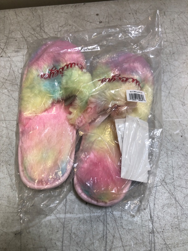 Photo 2 of FOCO Women's NCAA College Team Rainbow Script Wordmark Slippers SIZE XL  11-12
