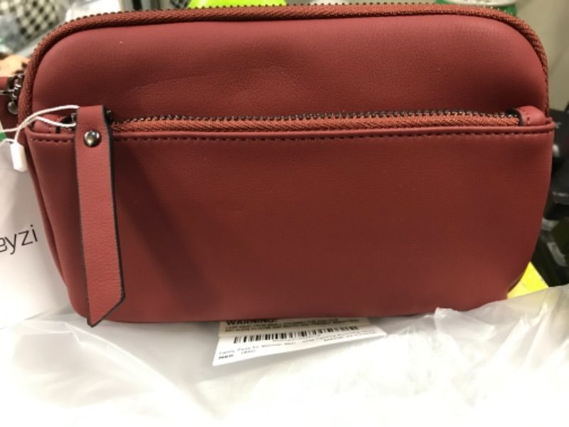 Photo 1 of Fanny Pack for Women Men Fashion Small Waist Bag Belt Bag with Adjustable Strap for Travel Hiking Running (Red)