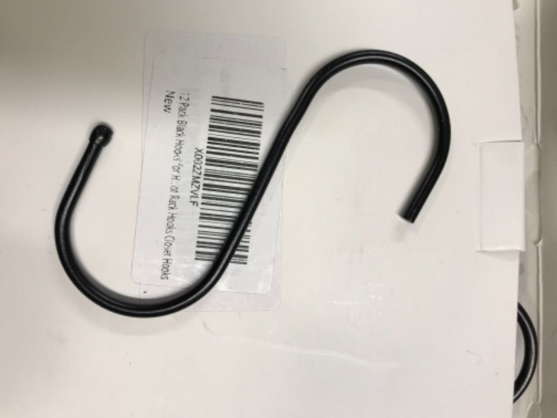 Photo 1 of 12 Pack Black Hooks for Hanging Pot, Pan, Cups, Plants, Bags, Jeans, Towels, S Hooks Steel S Hanging Hooks Heavy Duty S Hanger Hook Metal Kitchen Pot Rack Hooks Closet Hooks 12 Pcs Hooks