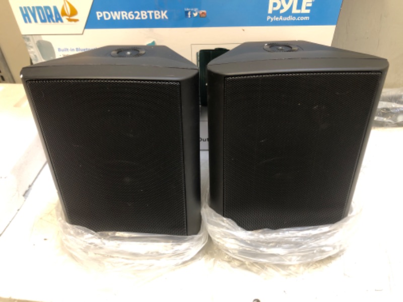 Photo 5 of Pyle Pair of Wall Mount Waterproof & Bluetooth 6.5'' Indoor/Outdoor Speaker System, with Loud Volume and Bass. (Pair, Black. PDWR62BTBK) 