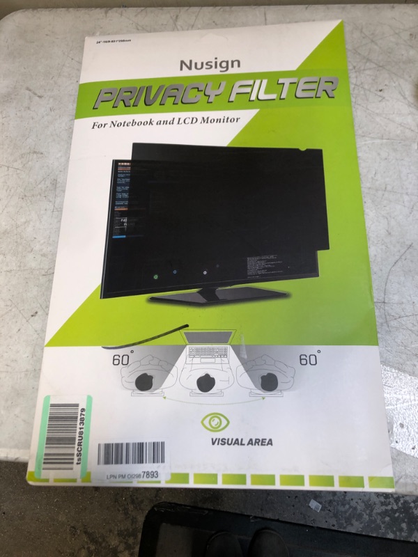 Photo 2 of 24 Inch Computer Privacy Screen Filter for 16:10 Widescreen Monitor, Anti Glare & Blue Light Filter, Removable Anti-Scratch Screen Protector Film 24 in (16:10) 24'' Privacy Screen ** FACTORY SEALED 