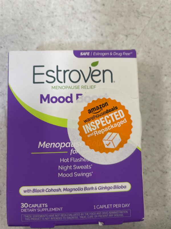 Photo 2 of Estroven Mood Boost for Menopause Relief, Helps Reduce Hot Flashes & Night Sweats, Helps Manage Mood Swings, 30 Count
EXP 12/2023