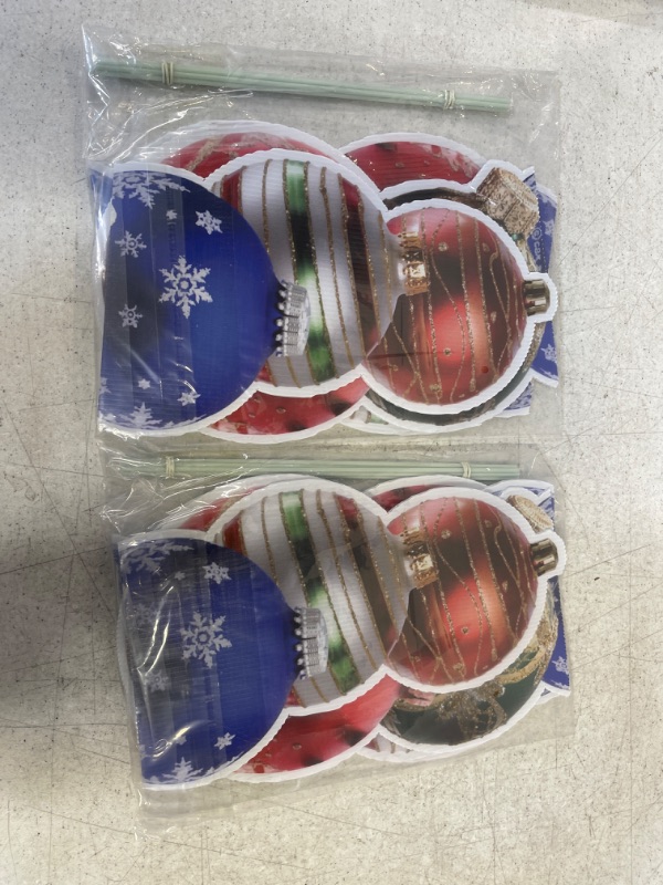 Photo 2 of 2 Pcs Retro Christmas Ball Yard Signs Carton Stakes Decorations  2 SETS