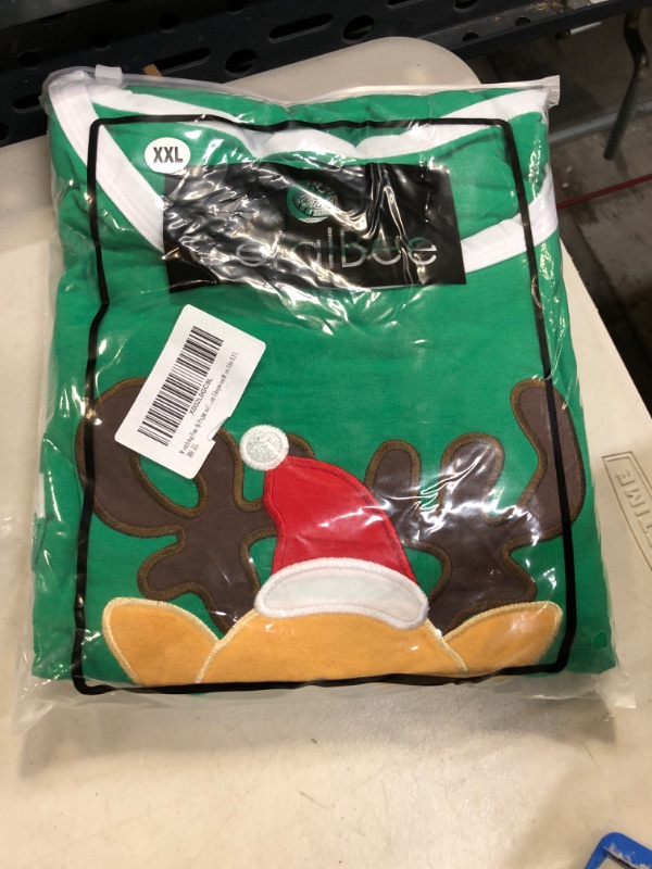 Photo 1 of 1PC----Family Matching Christmas Pajams Women Men Xmas Pjs Holiday Cotton Sleepwear Jammies Long Sleeve Pyjamas Clothes Men XX-Large Green-handmade-deer