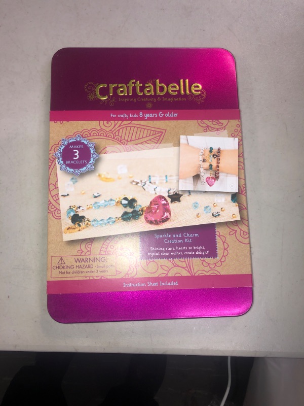 Photo 2 of Craftabelle – Sparkle and Charm Creation Kit – Bracelet Making Kit – 141pc Jewelry Set with Crystal Beads – DIY Jewelry Sets for Kids Aged 8 Years +