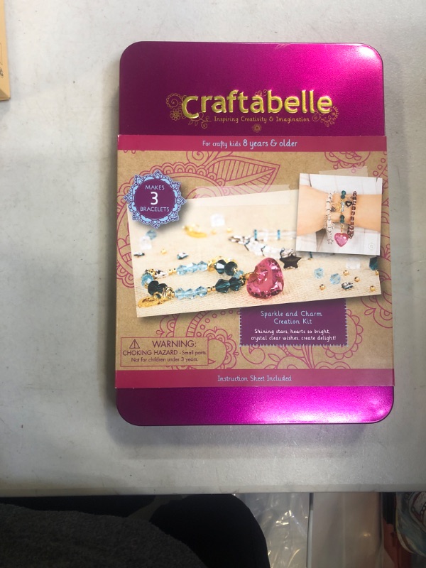 Photo 1 of Craftabelle – Sparkle and Charm Creation Kit – Bracelet Making Kit – 141pc Jewelry Set with Crystal Beads – DIY Jewelry Sets for Kids Aged 8 Years +