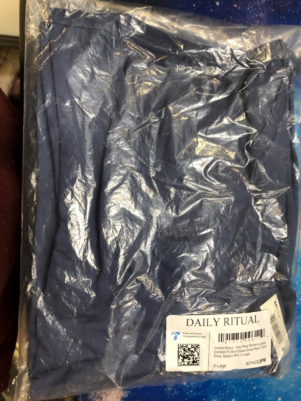 Photo 2 of Daily Ritual Women's Jersey Standard-Fit Short-Sleeve Scoopneck T-Shirt Dress  SIZE XL

