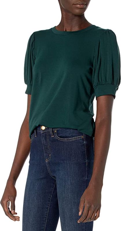 Photo 1 of Daily Ritual Women's Supersoft Terry Puff-Sleeve Top - SMALL -