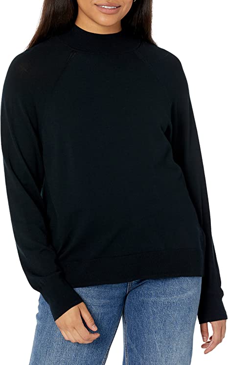 Photo 1 of Daily Ritual Women's Fine Gauge Stretch Long-Sleeve Mock Neck Sweater - XS -
