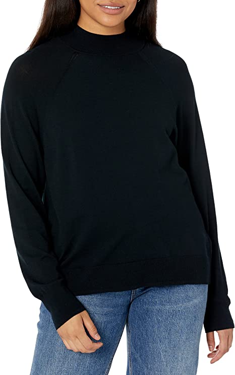 Photo 1 of Daily Ritual Women's Fine Gauge Stretch Long-Sleeve Mock Neck Sweater - XS -