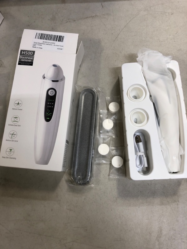 Photo 1 of Blackhead Remover Pore Vacuum, Electric Pore Vacuum with Camera and LED Light, 20X Magnification Pore Acne Comedone Whitehead Extractor, USB Rechargeable Blackhead Vacuum Kit for Women & Men (White) ZUDULUTU