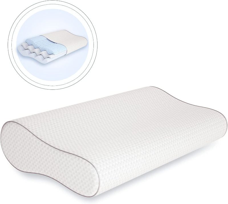 Photo 1 of 
Nestlogic Adjustable Memory Foam Pillow, Softness & Height Adjustable, Cervical Pillow for Neck Pain Relief, Cooling Gel Infused Pillow, Breathable 3D...