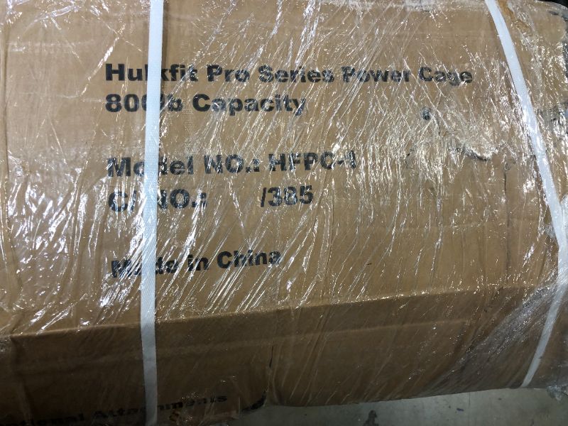 Photo 1 of HULKFIT Pro Series 2.35" x 2.35" Power Cage Squat Rack - Multi Color -- Factory Sealed, Box is Damaged, Unknown if any missing pieces or hardware