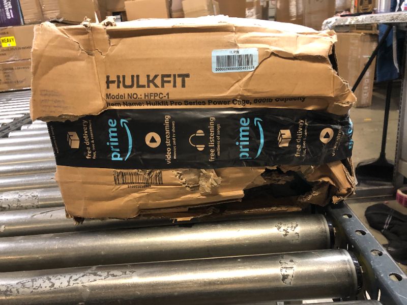 Photo 1 of HULKFIT Pro Series 2.35" x 2.35" Power Cage Squat Rack - Multi Color -- Factory Sealed, Box is Damaged, Unknown if any missing pieces or hardware