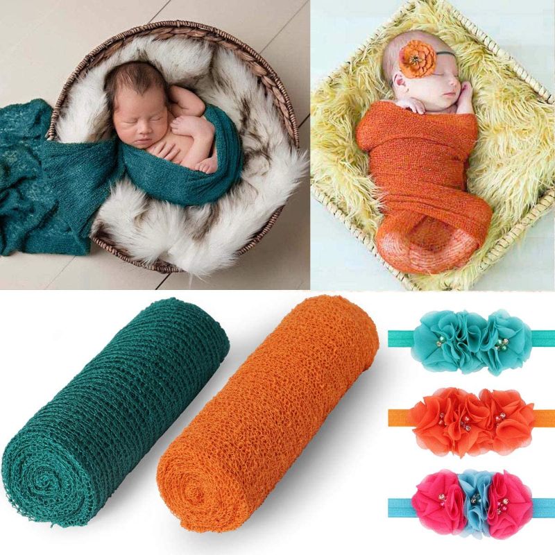 Photo 1 of 2 Pieces Newborn Baby Photography Props Long Ripple Stretch Wrap DIY Girl Boy Photo Props Blanket with Headbands (Dark Green + Orange)
Visit the Sunmig Store