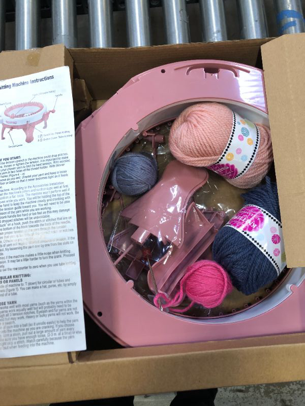 Photo 2 of 22/40/48 Needles Knitting Machine, Knitting Loom Machine with Row Counter, Smart Weaver Knitting Round Loom Knitting Rotating Double Knit Loom Machine Kit for Adults/Kids DIY Knit Scarf Hat Sock -- Items loose in box, Unknown if any missing pieces or hard