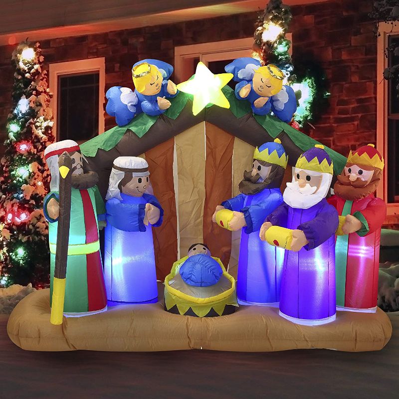 Photo 1 of 
Joiedomi Christmas Inflatable Decoration 6 ft Nativity Scene Inflatable with Angels with Build-in LEDs Blow Up Inflatables for Christmas Party Indoor,...