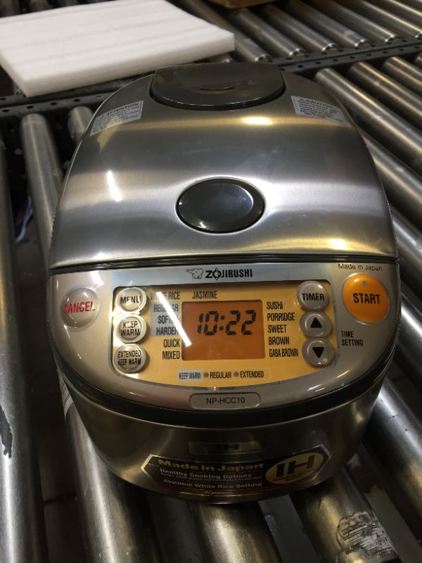 Photo 2 of Zojirushi NP-HCC10XH Induction Heating System Rice Cooker and Warmer, 1 L, Stainless Dark Gray Stainless Dark Gray 1 L