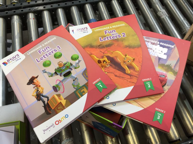 Photo 3 of BYJU’S Learning Kits: Disney, 2nd Grade Premium Edition (App + 8 Workbooks) Ages 6-8, Featuring Disney & Pixar Characters - Learn Grammar, Multiplication/Division & Writing - Osmo iPad Base Included iPad 2nd Grade