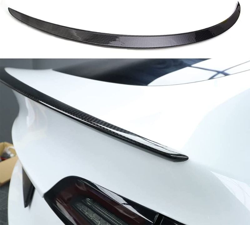 Photo 1 of 
HANSSHOW Real Carbon Fiber Spoiler for Tesla Model 3 2017-2021/Model Y 2020-2021 Spoiler Wing, Rear Trunk Spoiler Smooth Carbon Fiber Tail