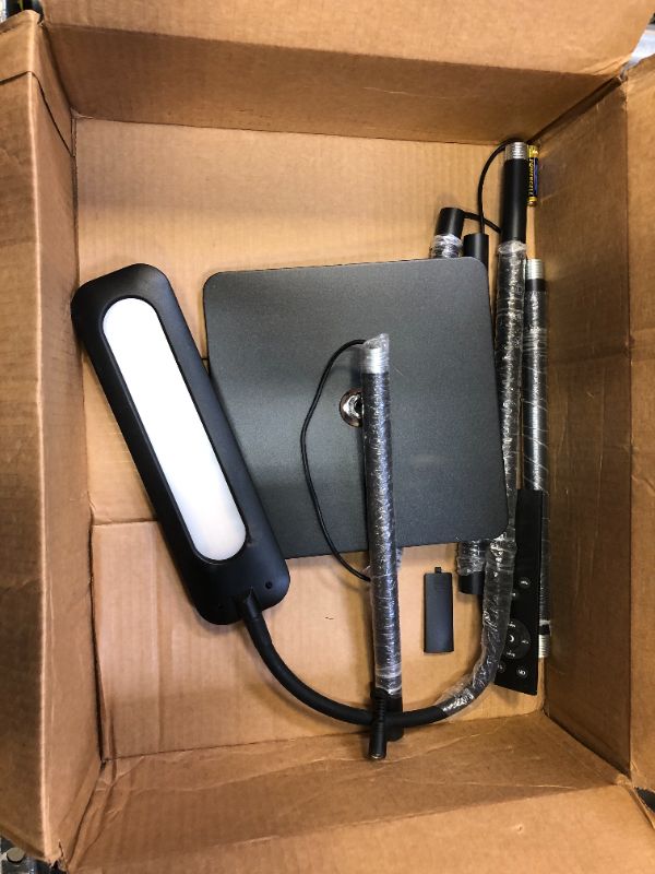 Photo 2 of ALongDeng LED Floor Lamp with Adjustable Gooseneck, Height Adjustable Modern Standing Lamp, 10 Brightness Levels & 3 Color Temperatures, 14W Dimmable Reading Lamps for Bedroom Office -- Items loose in box, Unknown if missing any hardware or items, Unable 