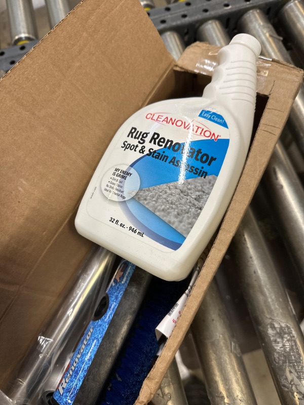Photo 1 of Cleanovation Rug Renovator, Carpet Scrubber and Cleaning Brush with 32 oz Foaming Carpet Shampoo, Remove Cat and Dog Pet Stains, Dirt Spots, and Wine Spills