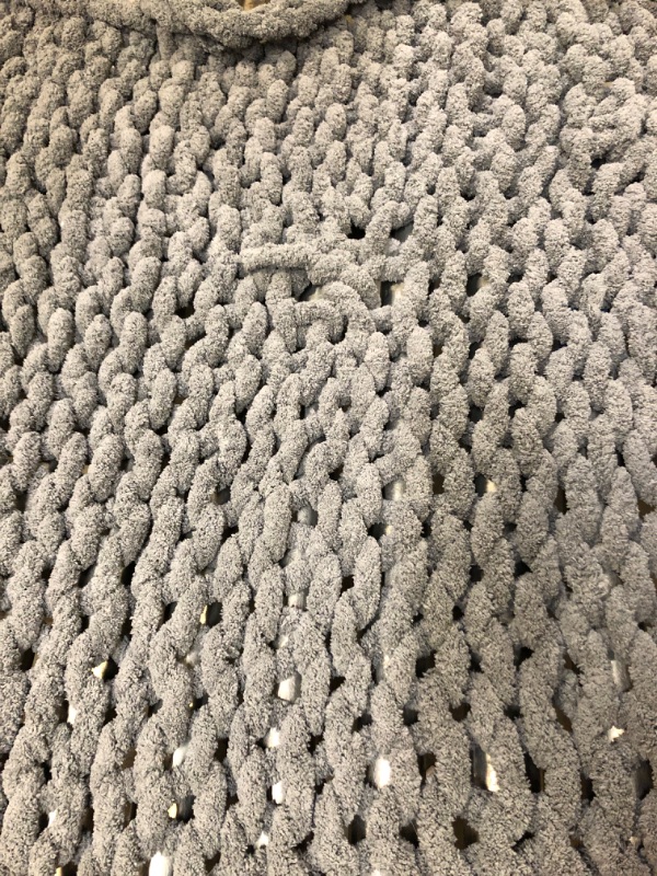 Photo 1 of 
WRENSONGE Chunky Knit Blanket, Dark Grey Soft 100% Hand Made Knit Chenille Throw Blanket for Couch, Bed, Sofa, Chair, Warm Cozy Machine Washable Thick Cable...