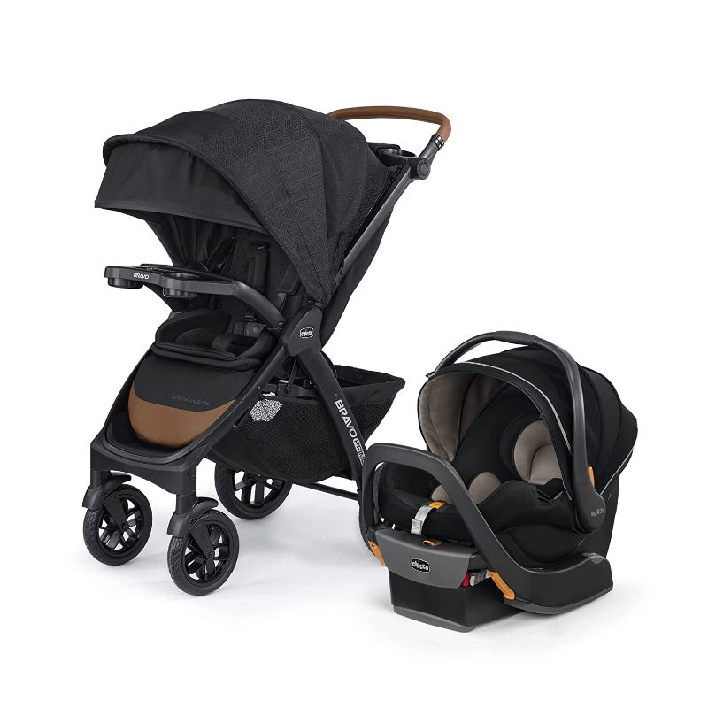 Photo 1 of Chicco Bravo Primo Trio Travel System, Bravo Primo Quick-Fold Stroller with Chicco KeyFit 35 Zip Extended-Use Infant Car Seat, Car Seat and Stroller Combo | Springhill/Black
