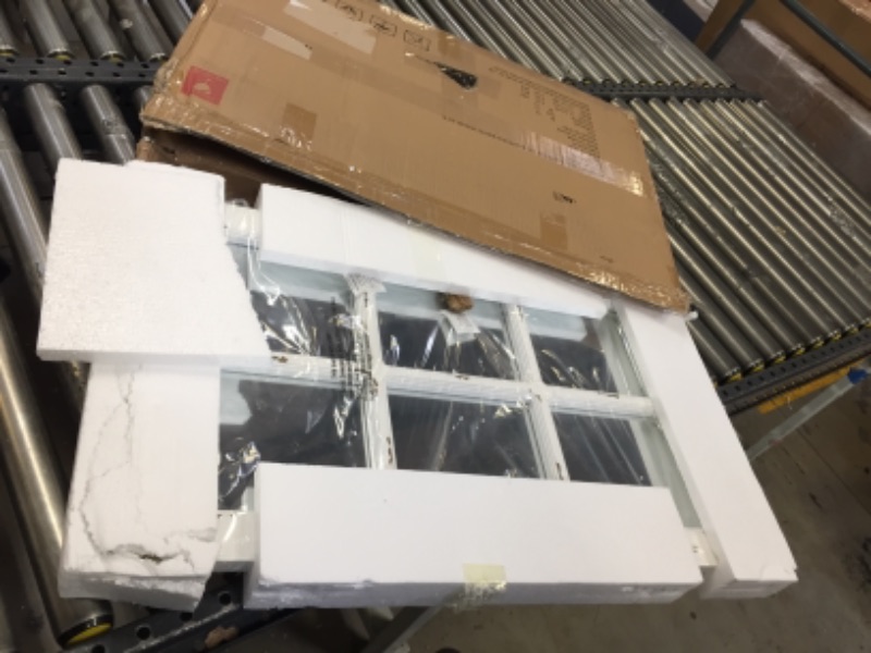 Photo 1 of Amazon Brand – Stone & Beam Vintage-Look Rectangular Hanging Wall Frame Mirror Decor, 36.25 Inch Height, Gray