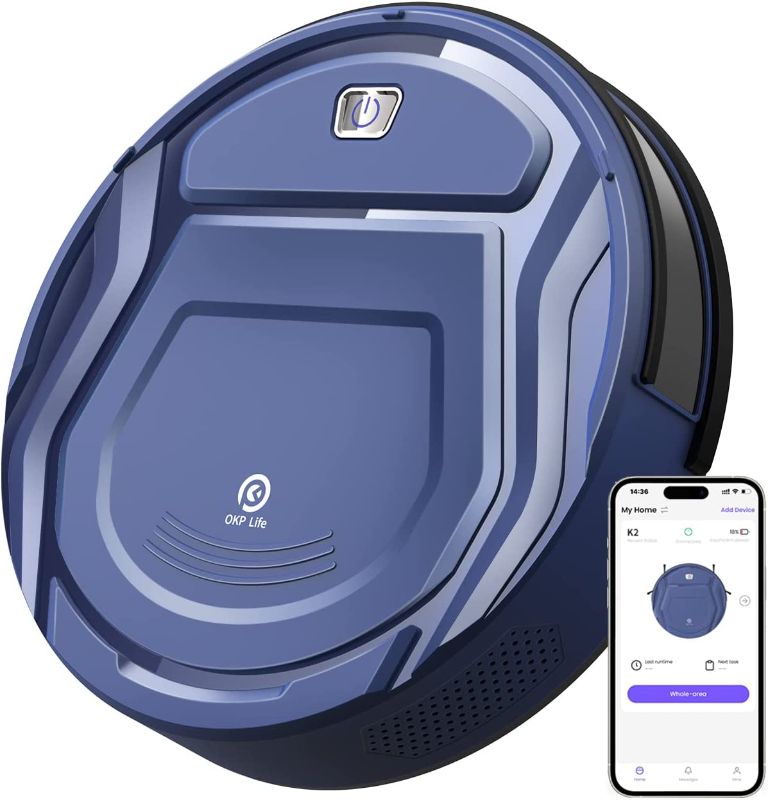 Photo 1 of OKP Life K2 Robot Vacuum Cleaner 1800 mAh, Blue
