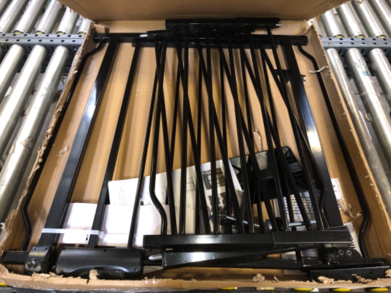 Photo 1 of Extra Wide Baby Gate Black 57.5-62 Inch Wide, Walk Through Pressure Mounted No Drill, Long and Large Tension Gate for Pet and Kids 57.5-62 Inch Black