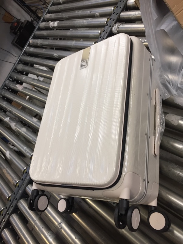 Photo 1 of 21 inch hardback white suitcase 