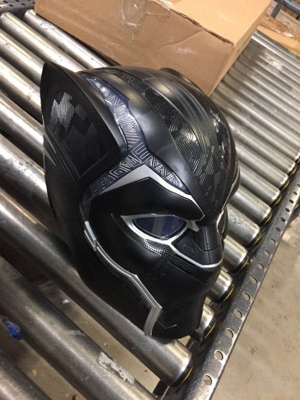 Photo 2 of Marvel Legends Black Panther Premium Electronic Role Play Helmet with Light FX and Flip-Up/Flip-Down Lenses, Black Panther Roleplay Item
