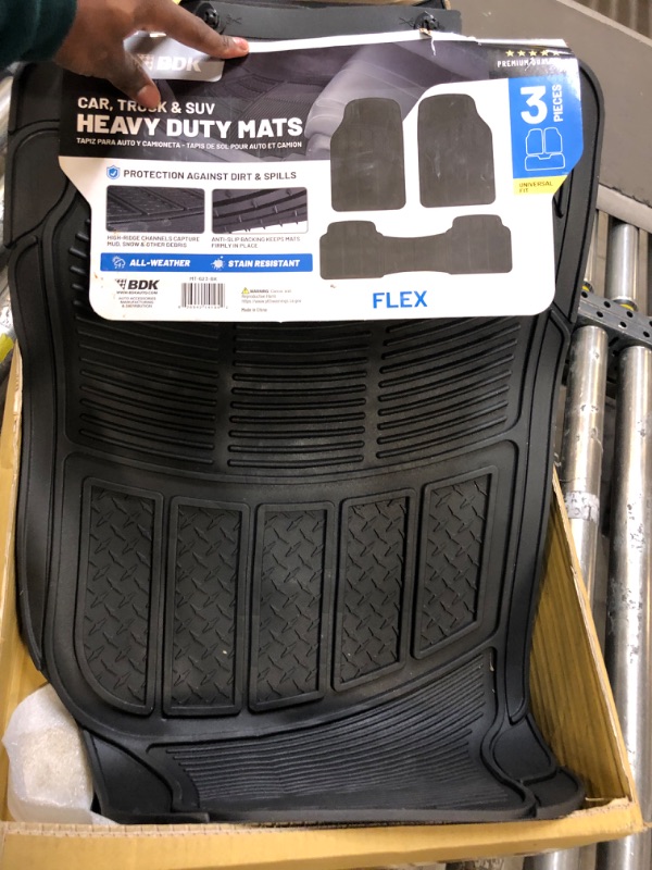 Photo 2 of BDK Contour Pro Liners - Heavy Duty Rubber Floor Mats for Car SUV Truck & Van - All Weather Protection (Pro Liner)