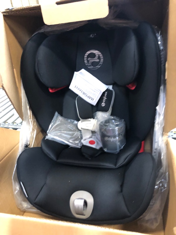 Photo 2 of Cybex Eternis S, All-in-One Convertible Car Seat, Use from Birth to 120 lbs, Reclining 12-Position Height-Adjustable Headrest, Side Impact Protection, Lavastone Black 1 Count (Pack of 1)