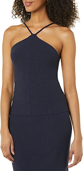 Photo 1 of Daily Ritual Women's Wide Rib Cropped T-Strap Cami Top  L