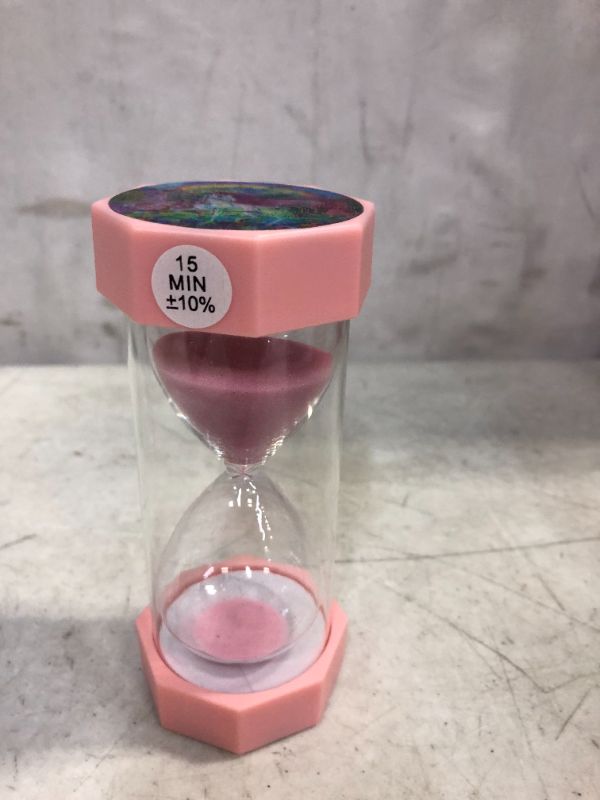 Photo 3 of  Sand Timer 15 Minute Hourglass with Maze & 3D Unicorn Pattern 