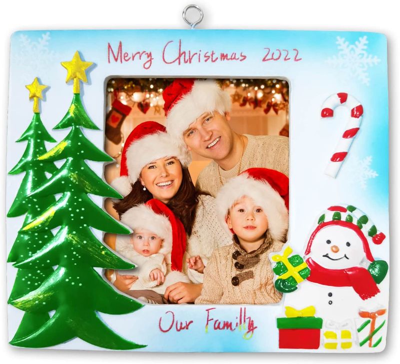 Photo 1 of 2022 Christmas Family Photo Frame Ornaments Picture Frame Ornaments for Family Christmas Tree Decorations
