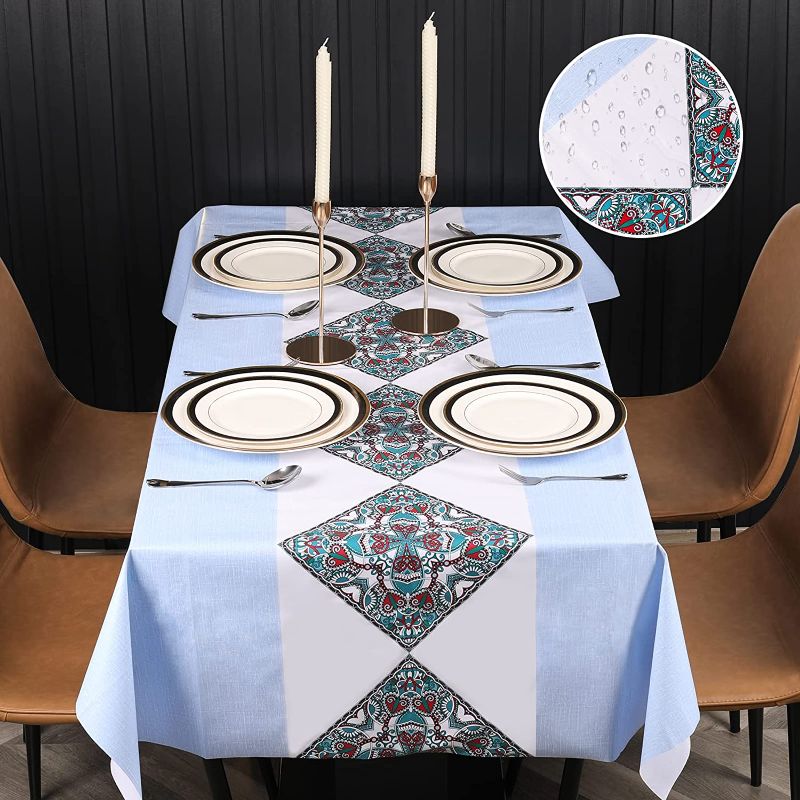 Photo 1 of 100% Waterproof Vinyl Tablecloth 14 X 2
