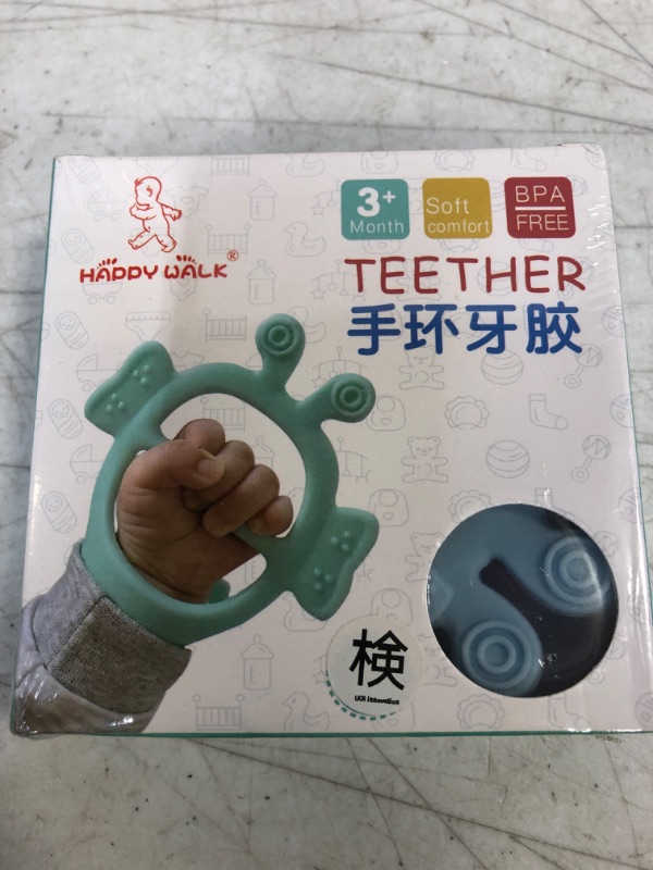 Photo 1 of Adjustable Baby Wrist Teethers for Babies Never Drop Silicone Baby Teething Toys for 0 6 12 Months Infants Toddlers Baby Chew Toys for Sucking Needs (Bee-Pink+Brown+Blue)