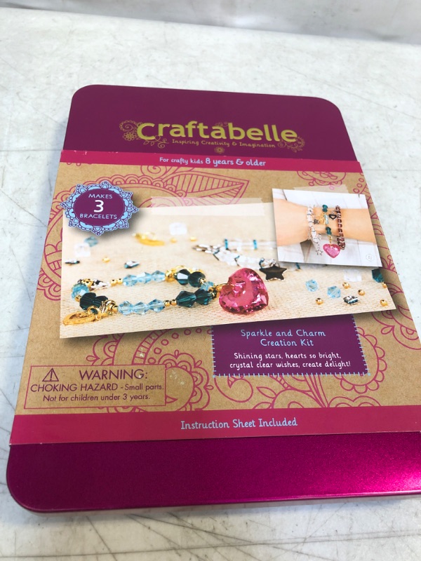 Photo 1 of Craftabelle – Sparkle and Charm Creation Kit – Bracelet Making Kit – 141pc Jewelry Set with Crystal Beads – DIY Jewelry Sets for Kids Aged 8 Years +