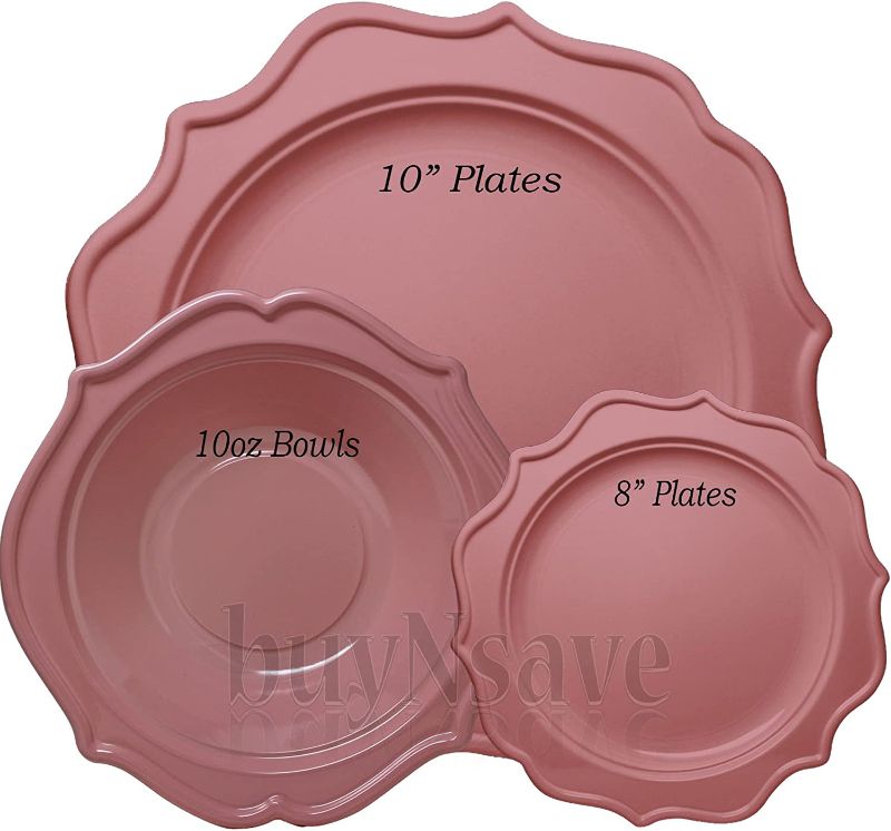 Photo 1 of  Pink Plastic Disposable Plates 12 PCK 10" - SEALED / UNOPENED 
