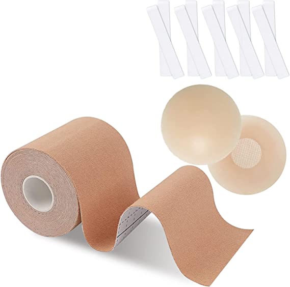 Photo 1 of Boob Tape, Breast Lift Tape Athletic Body Tape for Lift Support Boobytape Invisible Bra-Beige
