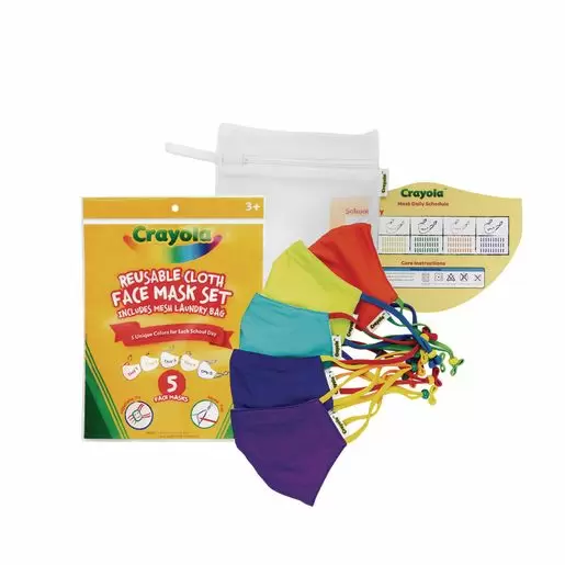 Photo 1 of Crayola  Kids Reusable Cloth Face Mask Set - Multicolor 6 PACKS 