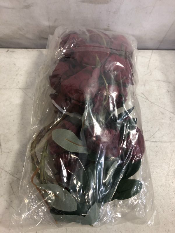 Photo 2 of  Burgundy Flowers Artificial Tulip Silk Flowers Decorations - SEALED / UNOPENED 
