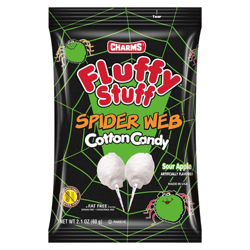 Photo 1 of  Candy Spider Web Fluffy Stuff Cotton Candy 2.1oz Bag 2 PACK
